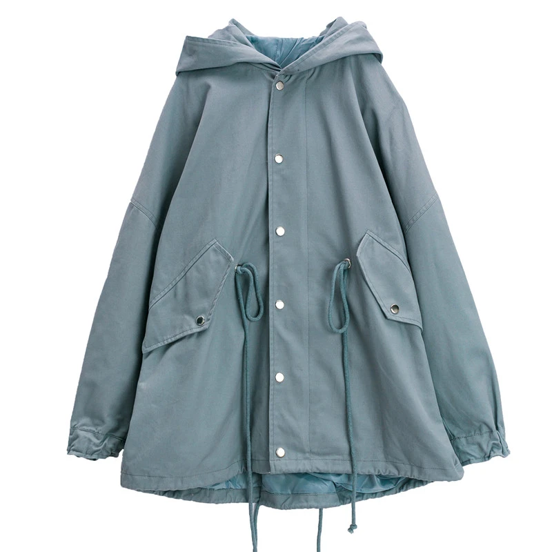 

Autumn New Casual Loose Women Windbreakers Outerwear Female Plus Size Oversized Hooded Fashion Trench Coats Ladies Overcoat B73