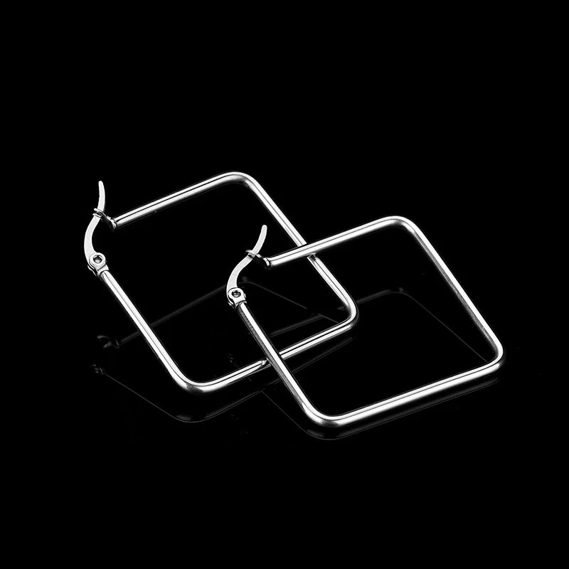 Semitree гипоаллергенные квадратные серьги кольца из нержавеющей стали круглые для