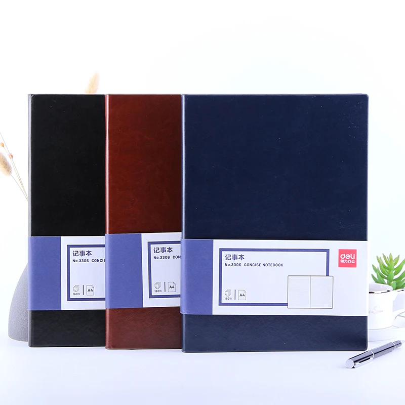 

DELI Notebook A4 Planner Office Business Caderno Notebook 160 Sheets Planner Writing Diary Meeting Notebook School Office Supply