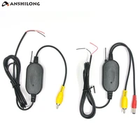 anshilong 2 4g wireless video cable transmitter and receiver for car video monitor rear view backup camera 9 14v up to 10m range