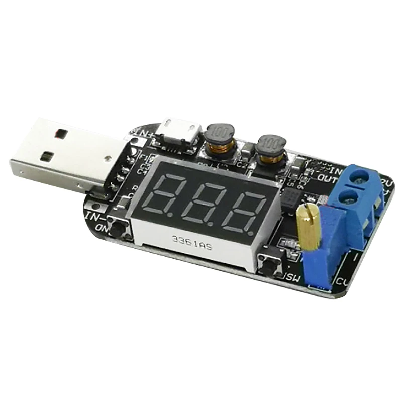 With Current Usb Adjustable Buck-Boost Power Supply Voltage Regulator Module 5V To 3.3V 9V 12V 18V24V Dpl | Электроника