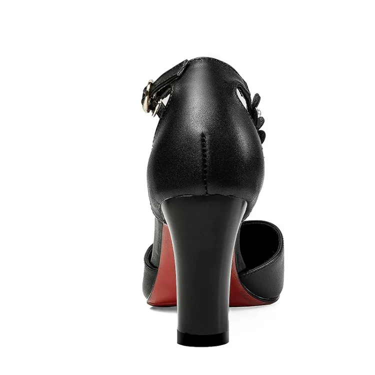 MLJUESE/2018 женские босоножки из коровьей кожи черного цвета с ремешком на щиколотке