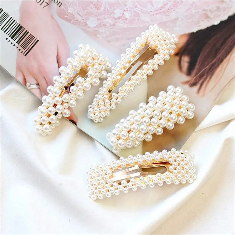 1 шт. Модные женские заколки для волос с жемчугом заколка-Пряжка шпильки