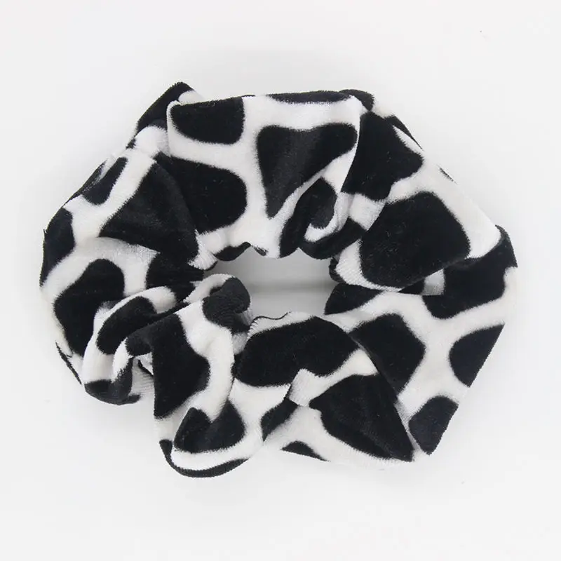 Мягкие бархатные резинки для волос 12 см Классические с леопардовым принтом в