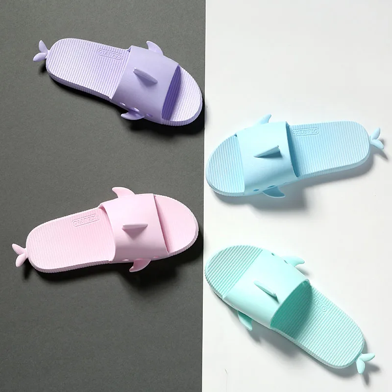 

Shark Style Women Slippers Cartoon Design Outdoor Beach Slides Summer Indoor Bathroom Antiskid Female Slippers Ladies