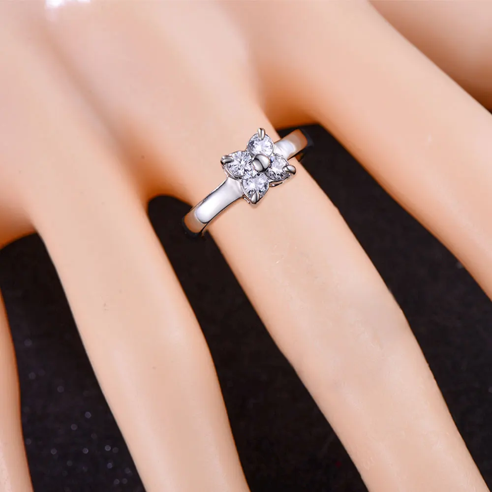 Women's Fashion Stainless steel Rings Lady White CZ Tourmaline Silver Color Romantic Love | Украшения и аксессуары