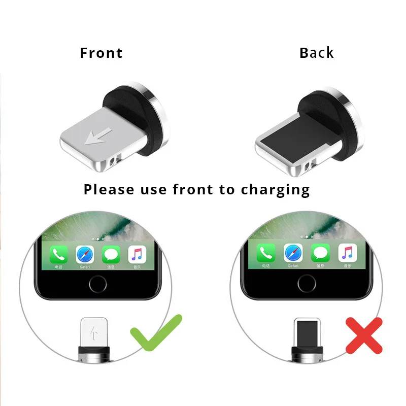 L форма вращение на 360 градусов LED Light Type-C Android iOS 3 в 1 Магнитный USB кабель для iPhone