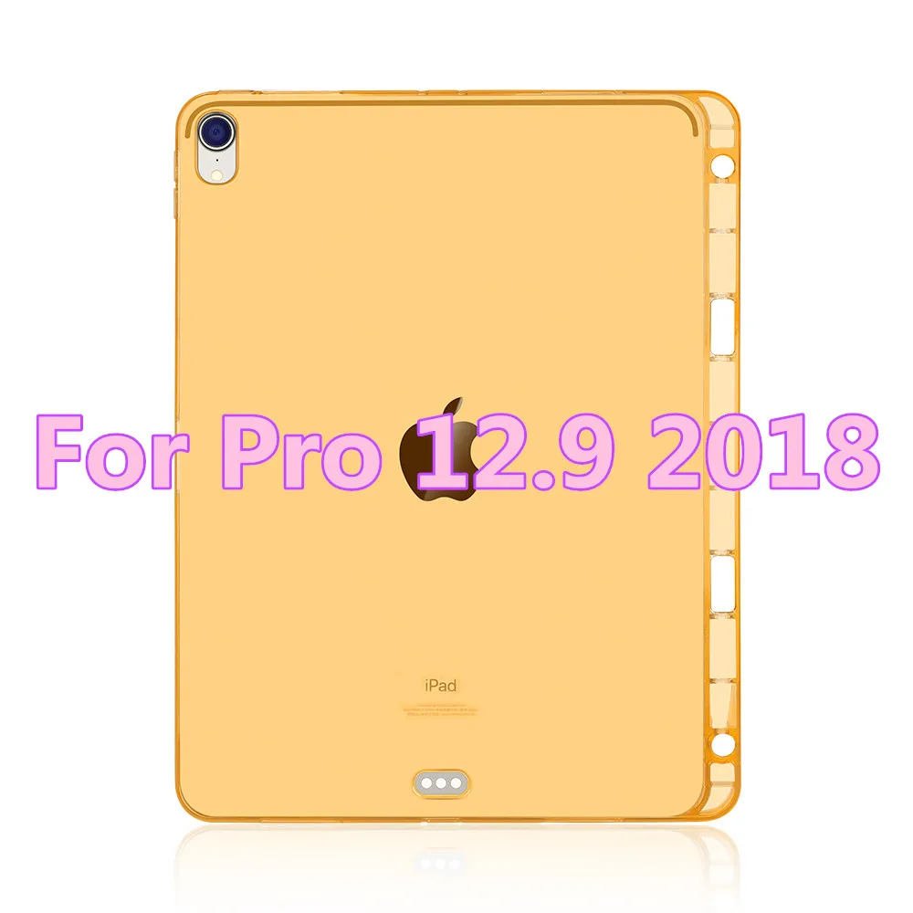 gold 12.9 2018 Чехол для iPad Pro 12,9, мягкая задняя крышка из ТПУ для iPad Pro 11, чехол с карандашом, чехол для iPad Pro 12,9 - Цвет: gold 12.9 2018