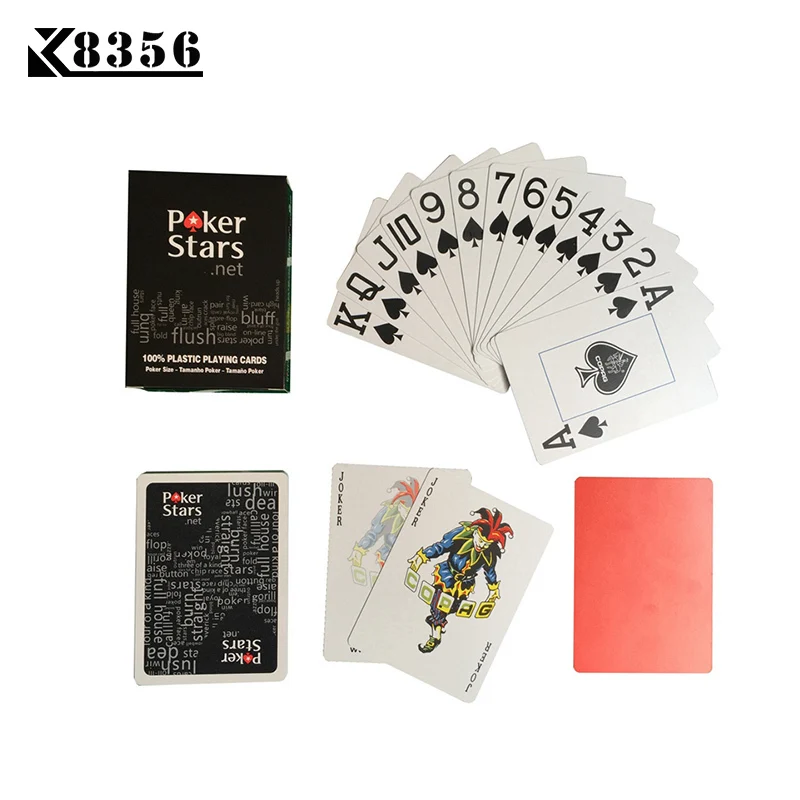 1Black K8356 игральные карты игры Baccarat Texas Hold'em покер карты пластиковые ПВХ водонепроницаемый глазурь Pokerstar настольные игры 2,48*3,46 дюймов - Цвет: 1Black