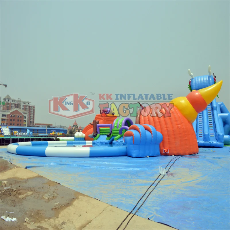 Koop Octopus Adventure Water Park Amusement Spel Opblaasbare Glijbaan Zwembad Park Voor Water Wereld