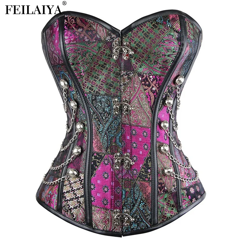 Корсет в стиле стимпанк сексуальные корсеты со стальными косточками готический