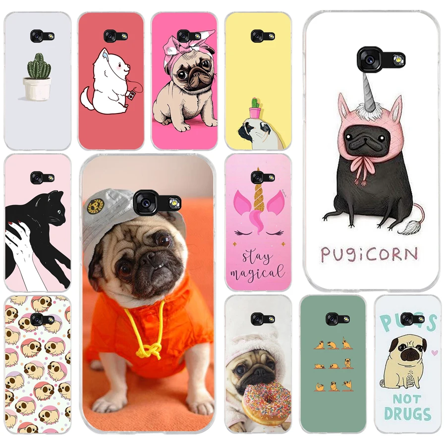 Мягкий силиконовый чехол из ТПУ для Samsung a3 a5 2017 a6 plus a7 a8 2018 s6 7 8 9 103FG Puppy Pug Bunny Cat Princess