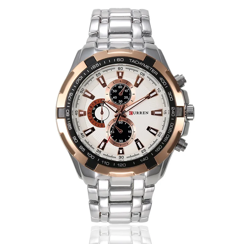 Rosegold white CURREN Кварцевые часы для мужчин Лидирующий бренд аналоговые военные мужские s спортивные наручные часы Мужские часы армейские часы водонепроницаемые Relogio Masculino - Цвет: Rosegold white