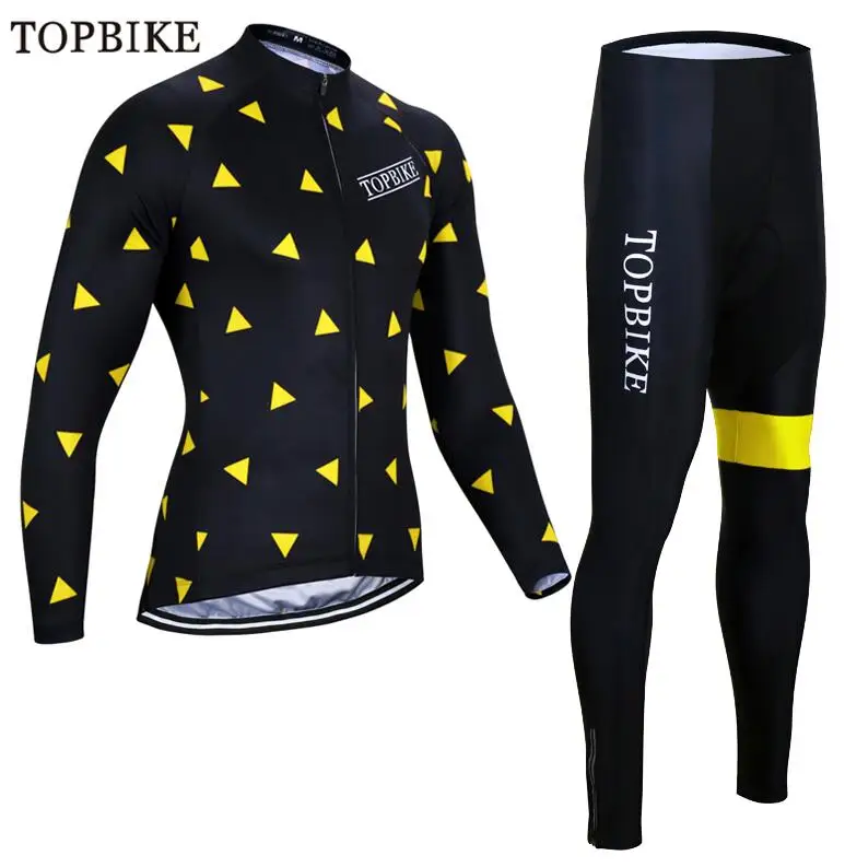 BJC-DB-0704 TOPBIKE Мужская велосипедная майка pro team, зимний теплый флисовый комплект с длинным рукавом, ropa ciclismo, велосипедный триатлон, Экипировка для мужчин - Цвет: BJC-DB-0704