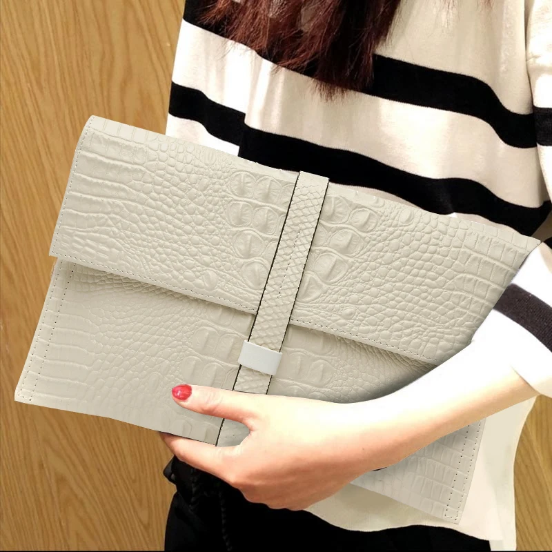 2018 новый стиль клатч конверт кошелек из натуральной кожи верх аллигатора большой