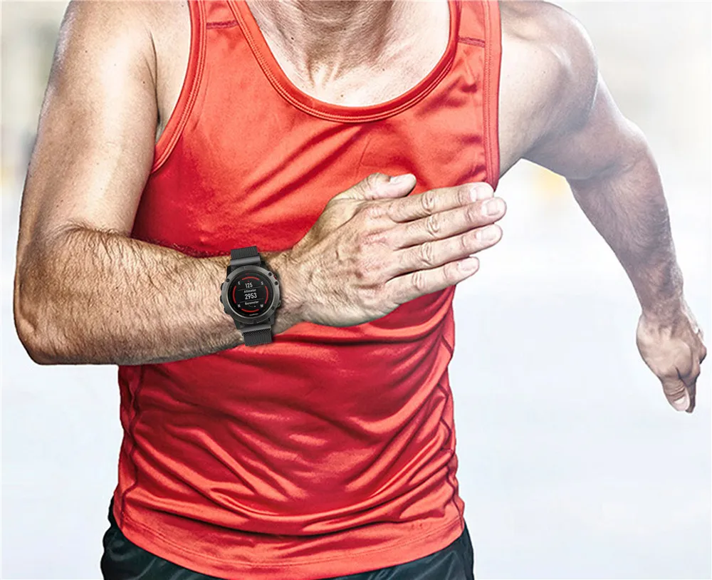 Металлический Миланский ремешок для часов из нержавеющей стали для Garmin Fenix 5X/5X Plus 3 3 HR 26 мм браслет для смарт-часов