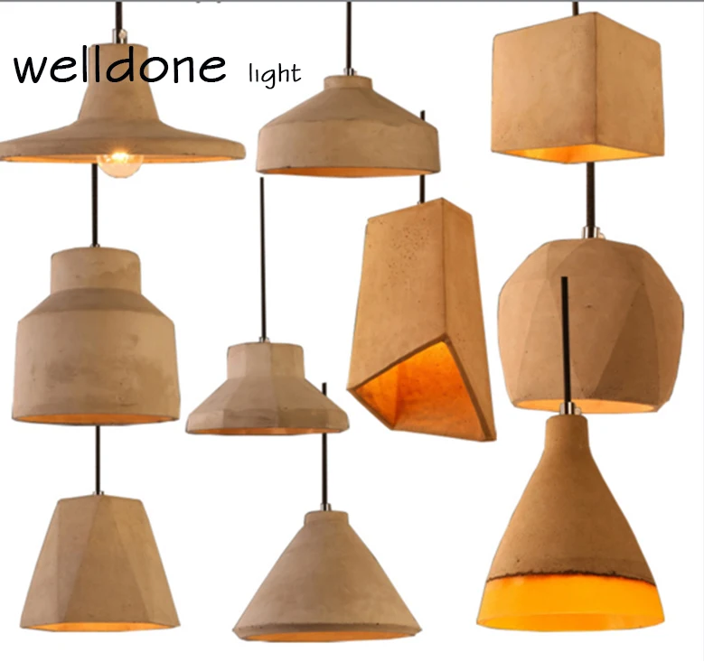

new contemporary yet classic look A hand made Industrial Concrete pendant lamp for Coffee Shop Bar Club Store Dining Room