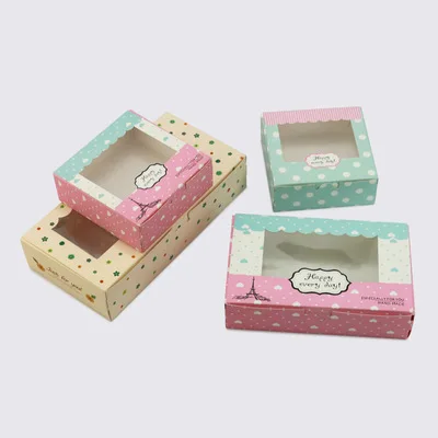 30 шт. бумажная Подарочная коробка с окном Свадебная для торта из крафт-бумаги