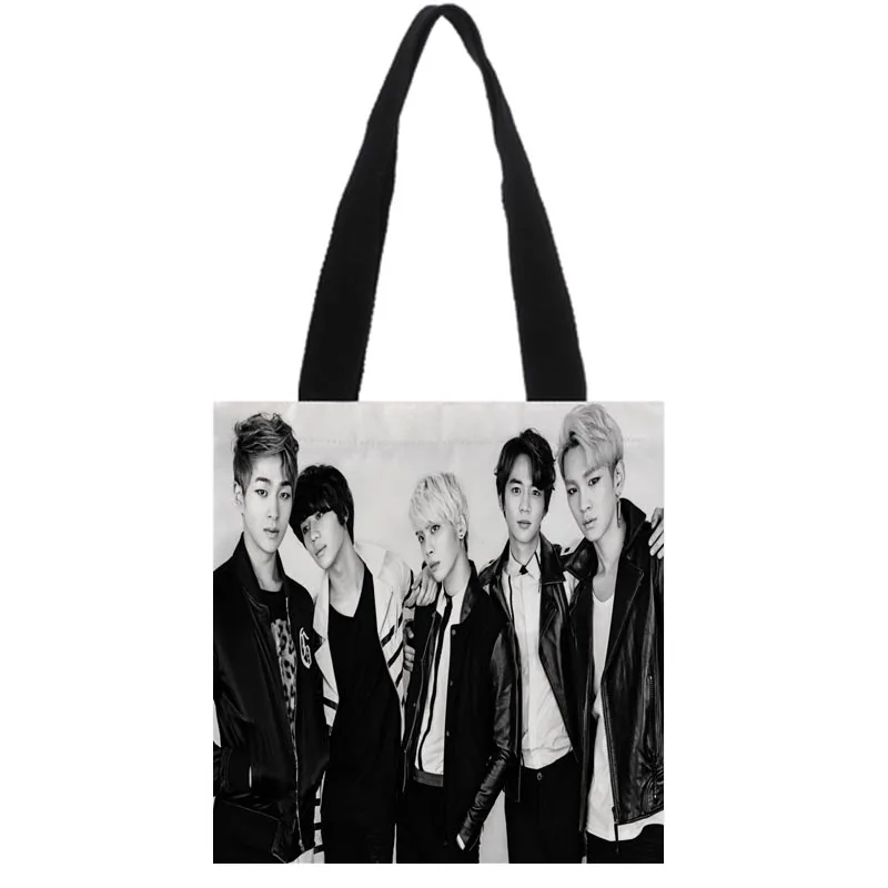 HEARMNY Custom KPOP SHINee Сумка тоут двусторонняя льняная Повседневная Холщовая с принтом