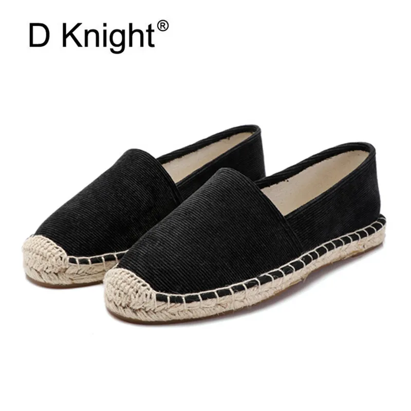 

Spring Summer Women Loafers Cane Hemp Straw Fisherman Flat Heels Canvas Shoes Espadrilles Woman Lazy Flat Zapatos Mujer Big Size