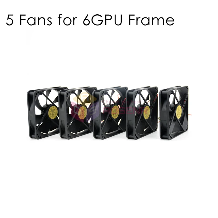 6 GPU 5 вентиляторов Miner добыча Rig Алюминий стекируемые открытым горного воздуха