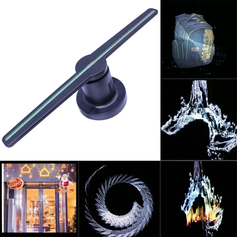

with 16G 224 LEDs 3D Hologram Projector Fan Holographic Lamp Player Business Display Advertising 42cm Xmas Christmas Light