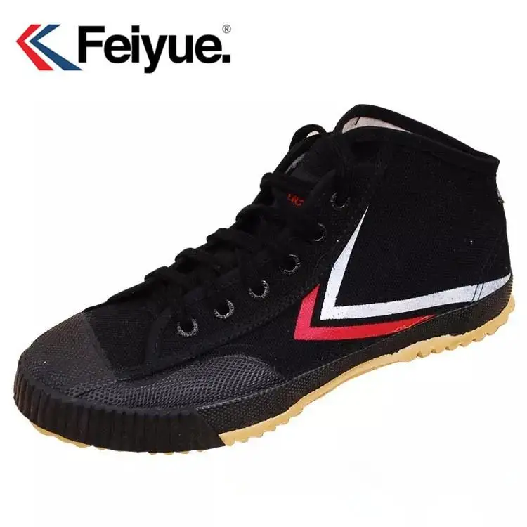Feiyue/Мужская и женская обувь; оригинальная Классическая обувь В рыцарском стиле; Черная парусиновая резиновая обувь на шнуровке; кроссовки - Цвет: P black original