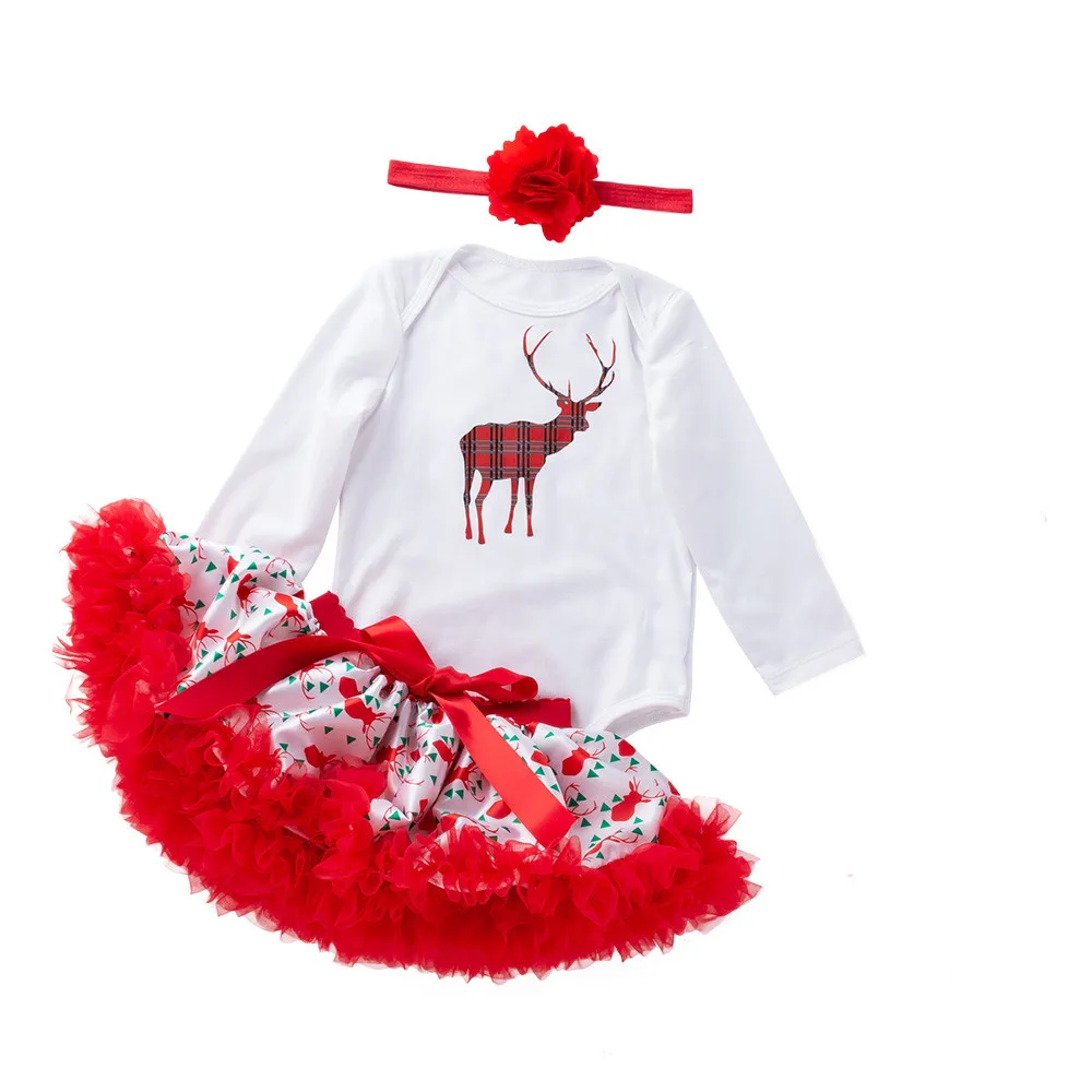 Комплекты одежды для девочек 2018 брендовая одежда Рождественский комбинезон