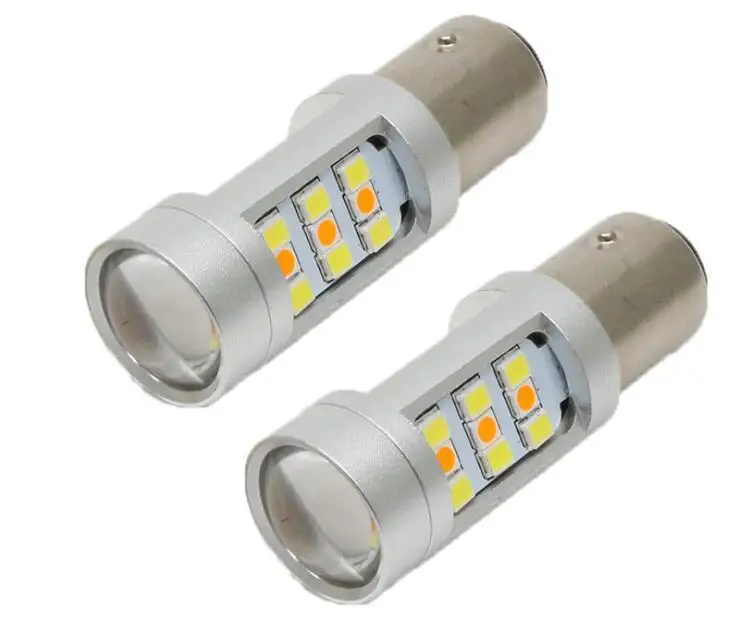 2 шт. Двухцветные светодиодные лампы 33SMD 1157 BAY15D T20 7443 T25 3157 для сигнала поворота|bulb