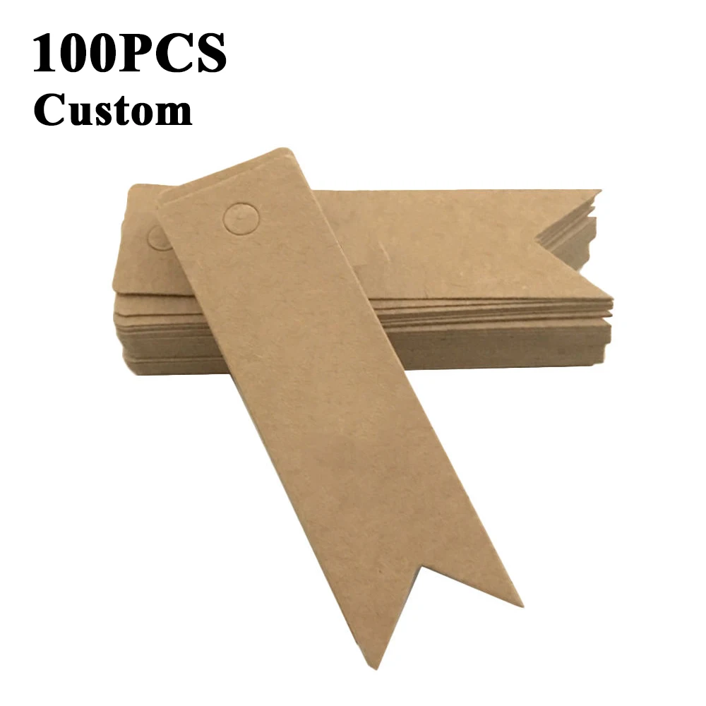 7*2 см 100 шт/партия крафт-бумага подарочная бирка DIY продукты бренд Примечание бирка для свадебной вечеринки упаковочная упаковка Пользовательский логотип