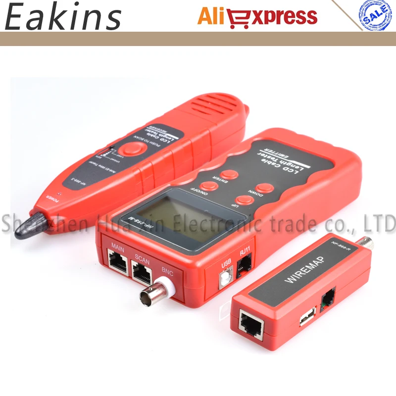 Free Shipping NEW English version Cable length Tester Wire Tracker Scanner Breakpoint FOR RJ45/RJ11/BNC/USB NF-868 | Инструменты