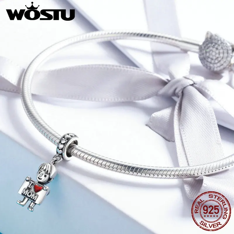 WOSTU 100% Настоящее Стерлинговое Серебро 925 пробы Очаровательные Подвески с