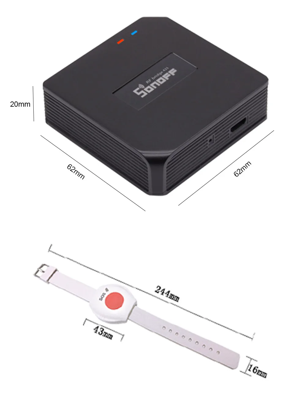 Topvico Wi-Fi кнопка паники для пожилых людей RF 433 МГц SOS Аварийная сигнализация беспроводной часы браслет пожилых людей Android IOS приложение