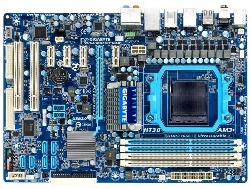 Для Gigabyte GA MA770T UD3P оригинальная б/у материнская плата для настольного компьютера