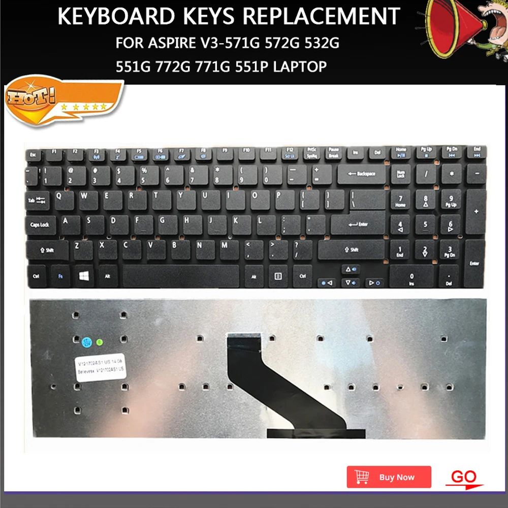 Новые клавиши для замены клавиатуры Aspire V3 571G 572G 532G 551G 772G 771G 551P ноутбука|Клавиатуры