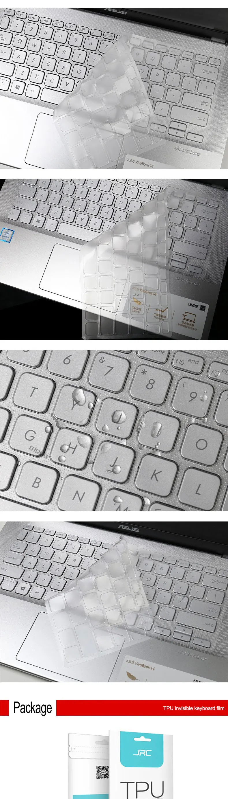 Ноутбук ТПУ клавиатура протектор плёнки чехол для Asus Y406u Новинка года 1" тетрадь прозрачный непромокаемые Пыленепроницаемая клавиатура мембраны