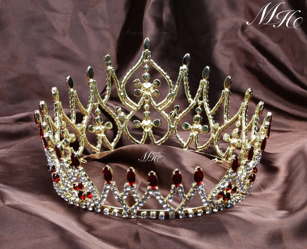 Роскошная нарядная большая корона Miss круглая Свадебная Тиара для невесты