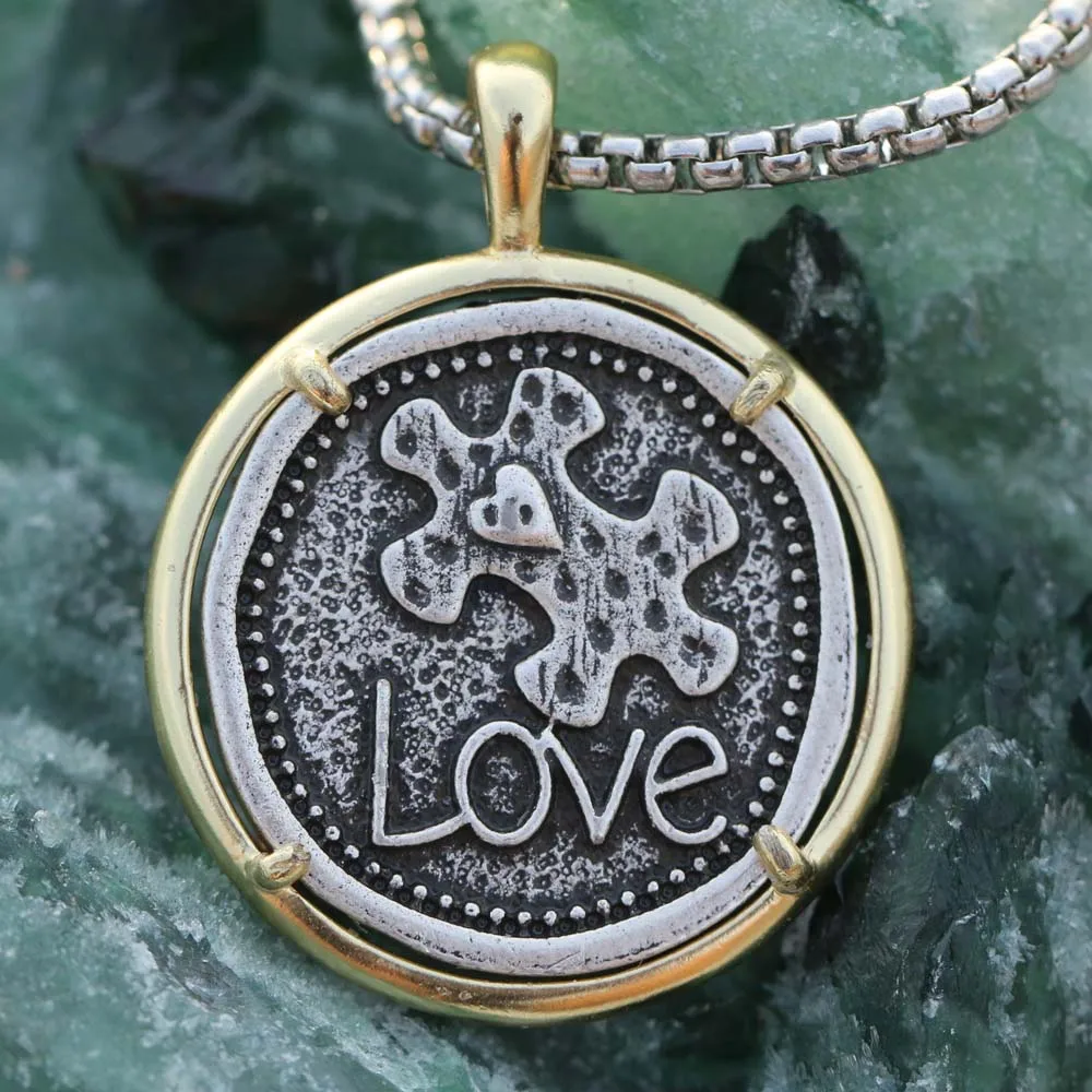 Ожерелье-пазл подвеска для информирования об аутизме ювелирные изделия подарок