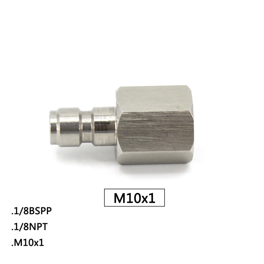 PCP Airforce Пейнтбол быстрый соединитель фитинги из нержавеющей стали M10x1 1/8 BSPP 1/8NPT 8