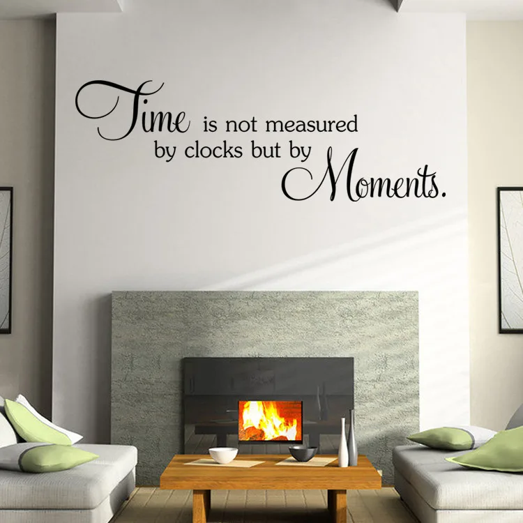 

aw9399 Time Quote Saying Wall Decals Decorations Living Room Moments Sticker Bedroom Wallstickers Kids Room Decoration