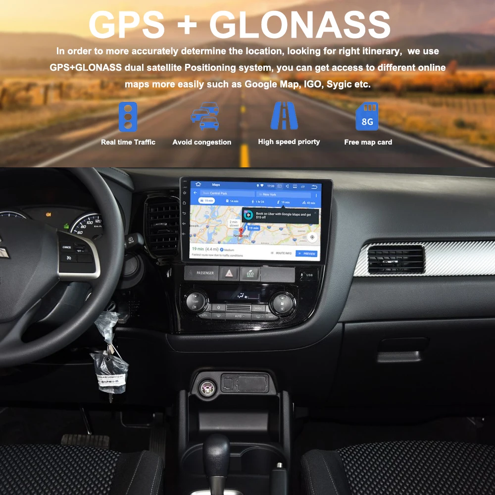 Автомобильный мультимедийный комплект 2 din с android GPS для Mitsubishi Outlander 2013 2018