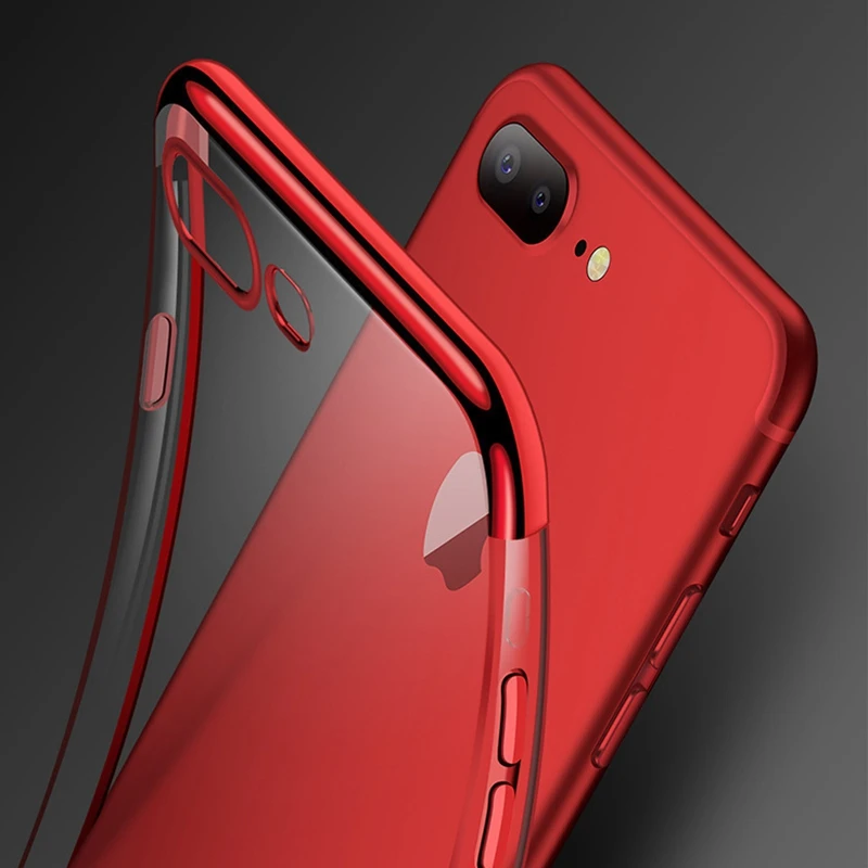Мягкий прозрачный чехол для iPhone 10 5S 6 S Plus 7 8 с цветными краями X Xs Max Xr силиконовая