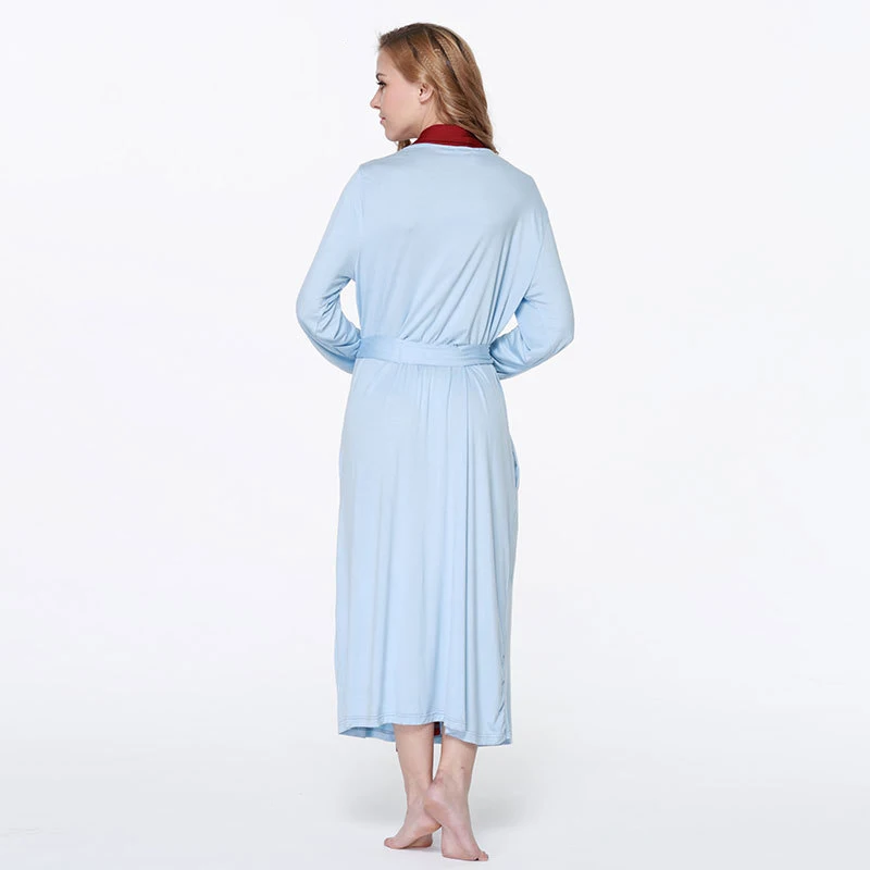 CooLMiFashion женские халаты мягкое кимоно из хлопка темно синего цвета новый стиль