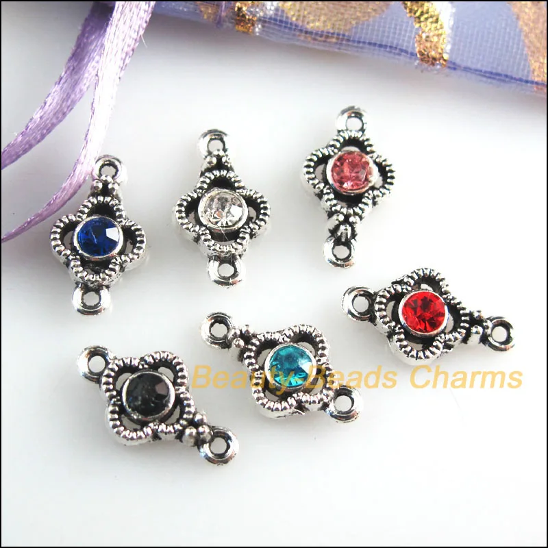 Новый 36 шт. Тибетский серебристый цвет Смешанные Подвески в форме хрустальных