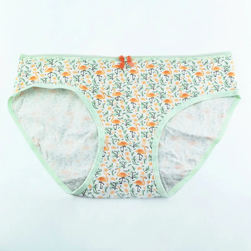 5 шт./лот женское хлопковое нижнее белье бант средней талии трусики