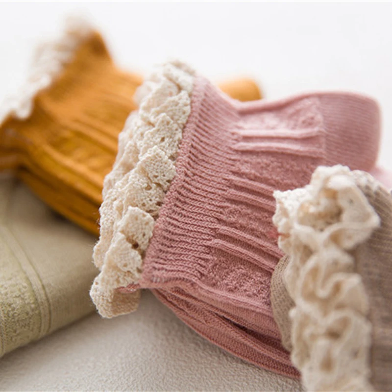 Модные кружевные мягкие хлопковые женские носки с оборками качественные