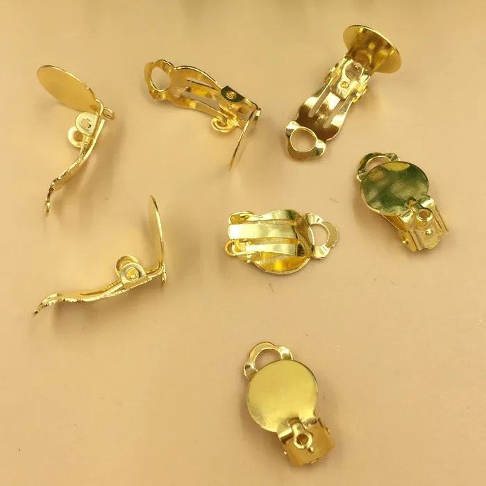 gold SEA MEW, 100 шт, 10 мм, железные клипсы для ушей для женщин, не пирсинг, серьга в виде клипсы, проволока для ушей, крючки, фурнитура для изготовления ювелирных изделий - Цвет: gold