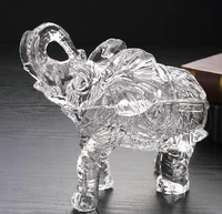 crystal glass elephant statue jar decorative glassware container craft ornament accessories furnishing for sugar fruits and tea