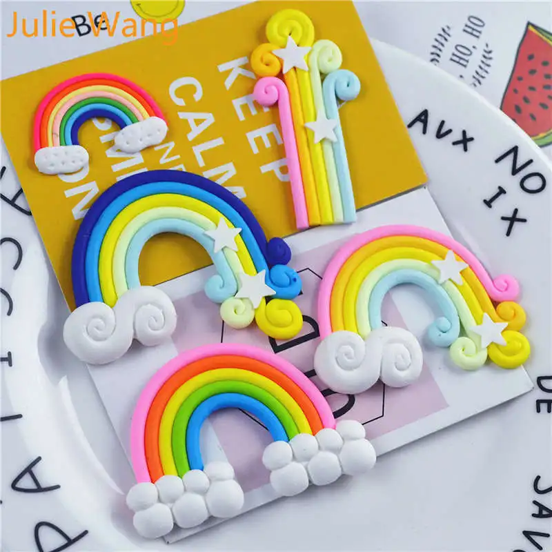 Julie Wang, 10 шт., случайно Смешанная полимерная глина, радужная Слизка, полимерные подвески, ювелирные изделия, ожерелье, браслет, аксессуары, Hnadcraft