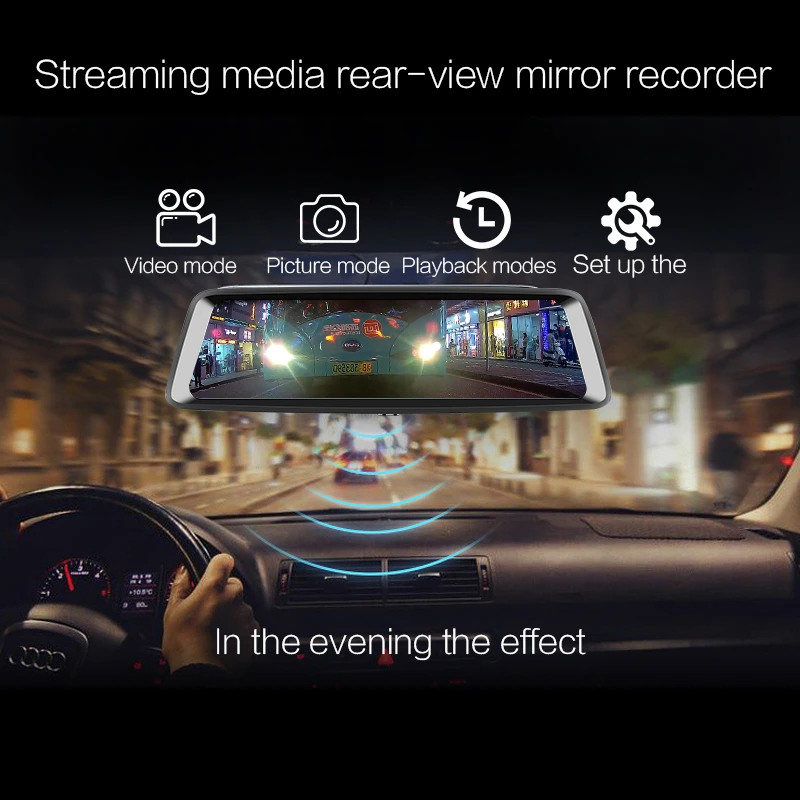 Dealcoo Rearview Mirror Camera Car Video Recorder Dash Cam DVR with Rear View Registrar DVRs | Автомобили и мотоциклы